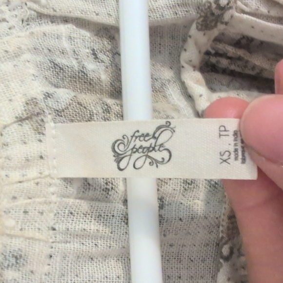 Free People Oasis Maxi Dress Bohemian Flowy Short Sleeve Beige Size XS Oversized - Picture 5 of 13